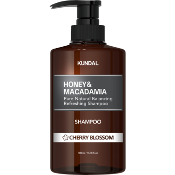 Шампоан за коса Kundal Honey & Macadamia с  цвят от череша, 500мл