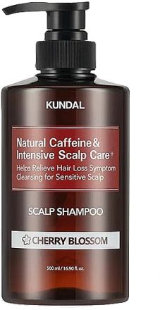 Шампоан за коса Kundal Caffeine Scalp с цвят от череша, 500мл. 