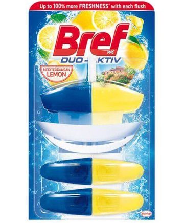 Bref WC Duo Aktiv Lemon Комплект + 2 резерви с аромат на лимон, (3х50гр)