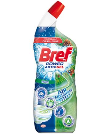 Bref WC Hygienically Clean & Shine Gel Pine Почистващ гел за тоалетна с аромат на бор, 700 мл