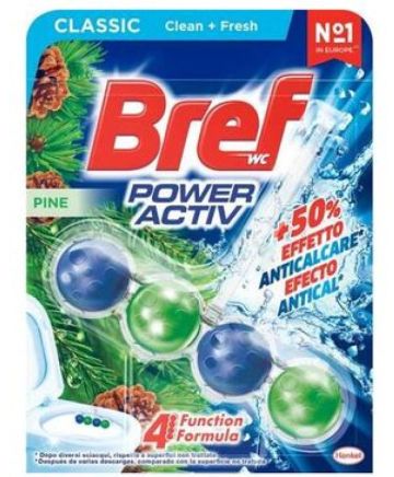 Bref Power Aktiv WC Pine Тоалетно блокче с аромат на бор, 50 г 