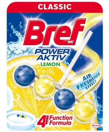 Bref Power Aktiv WC Lemon Тоалетно блокче с аромат на лимон, 50 г 