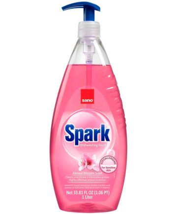 Sano Spark Almond Blossom Scent Препарат за почистване на съдове с екстракт от Цвят на Бадем, 1 л