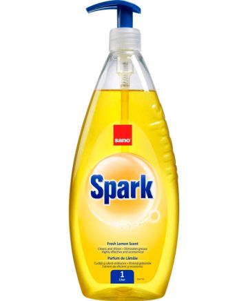 Sano Spark Fresh Lemon Scent Препарат за почистване на съдове с аромат на Лимон, 1 л