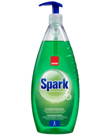 Sano Spark Cucumber & Lemon Scent Препарат за почистване на съдове с аромат на Краставица и Лимон, 1 л