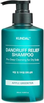 KUNDAL Dandruff Relief Shampoo Шампоан за коса против пърхот с ябълка и зелен чай, 500мл. 