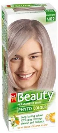 MM BEAUTY PHYTO & COLOUR Безамонячна боя за коса М02 Платинено русо, 125 мл
