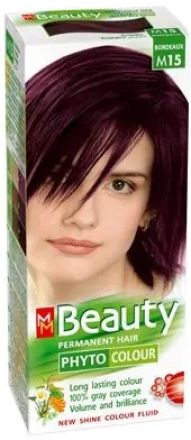 MM BEAUTY PHYTO & COLOUR Безамонячна боя за коса М15 Бордо, 125 мл