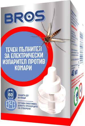 BROS Течен пълнител за електрически изпарител против комари, 40 мл
