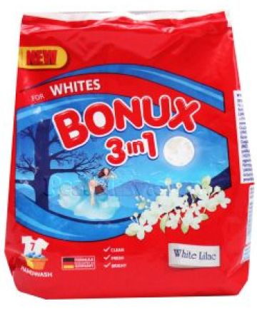 Bonux 3 in 1 White Lilac For Whites Handwash Прах за ръчно пране с аромат на Бял люляк, 400 г