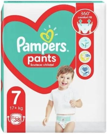 Pampers Pants 7 Jumbo Pack Детски пелени-гащи Голям пакет, 38 бр.
