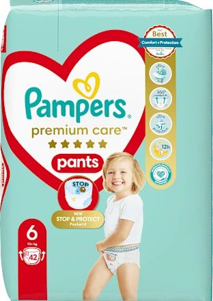 Pampers Premium Care 6 Pants Детски пелени-гащи Голям пакет, 42 бр.