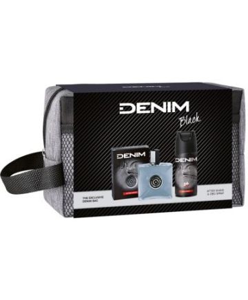 Denim Black Комплект за Мъже (Лосион за след бръснене 100мл + Део спрей 150мл + Чанта)