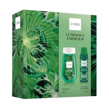 C-THRU Luminous Emerald Комплект за Жени (Део спрей 150мл + Душ гел 250мл)