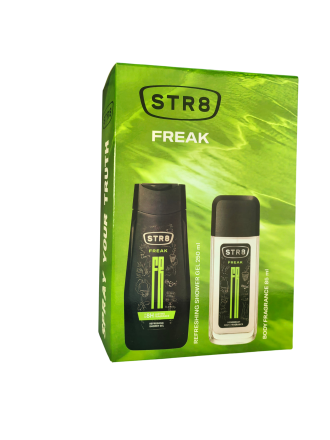 STR8 Freak Комплект за Мъже (Натурален спрей 85 мл + Душ гел 250 мл)