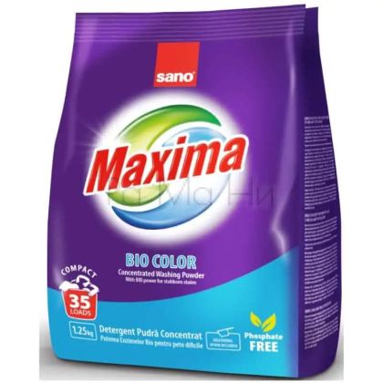 Прах за пране Sano Maxima Bio Color, 1.25кг.