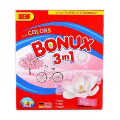 Прах за пране Bonux 3in1 Pure Magnolia, 400гр. 