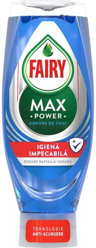 FAIRY MAX Power Tea tree Почистващ препарат за съдове с аромат на Чаено дърво, 545 мл