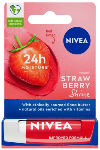 NIVEA Strawberry Балсам за устни с аромат на ягода, 4.8 г