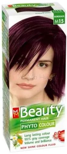 MM BEAUTY PHYTO & COLOUR Безамонячна боя за коса М15 Бордо, 125 мл