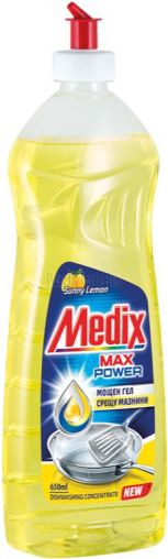 Medix Max Power Sunny Lemon Препарат за почистване на съдове с аромат на Лимон, 650 мл
