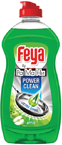 Feya Power Clean Apple Почистващ препарат за съдове с аромат на Ябълка, 400 мл