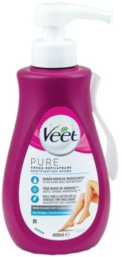 Veet PURE Sensitive Skin Депилиращ крем за чувствителна кожа, 400 мл