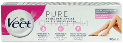 Veet PURE Normal Skin Депилиращ крем за нормална кожа, 100 мл