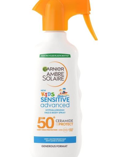 Garnier Ambre Solaire Kids Sensitive Advanced SPF 50+ Слънцезащитен спрей за деца, 270 мл