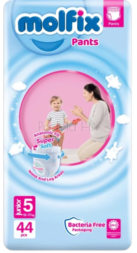 Molfix Pant Junior 5 (12-17 кг) Детски пелени-гащи, 44 бр.