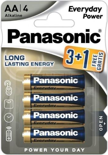 Panasonic Long Lasting Energy Alkaline AA Алкални батерии, 4 бр.