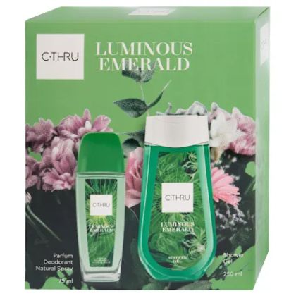 C-THRU Luminous Emerald Комплект за Жени (Натурален спрей 75мл + Душ гел 250мл)