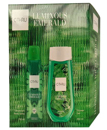 C-THRU Luminous Emerald Комплект за Жени (Део спрей 150мл + Душ гел 250мл)