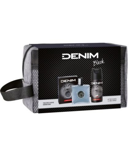 Denim Black Комплект за Мъже (Лосион за след бръснене 100мл + Део спрей 150мл + Чанта)
