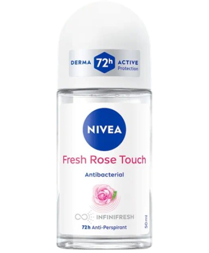 NIVEA Fresh Rose Touch Дамски рол-он дезодорант, 50 мл