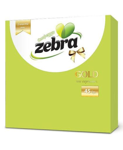 Zebra Gold Плътни салфетки 33х33см, 45 бр