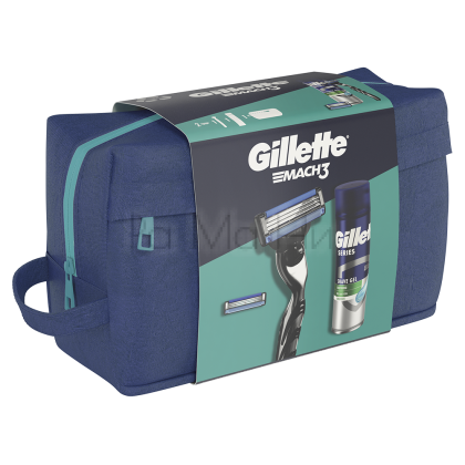Gillette Mach3 Комплект за Мъже (Самобръсначка + 2 резервни ножчета + Гел за бръснене 200 мл + Несесер)