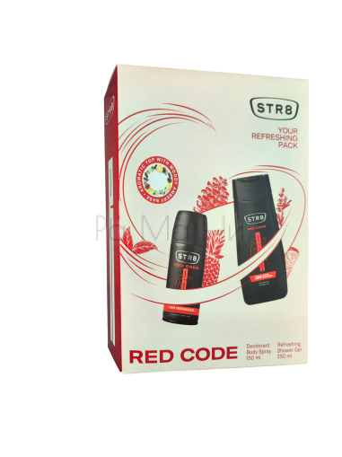 STR8 Red Code Комплект за Мъже (Деозодорант 150 мл + Душ гел 250 мл) 