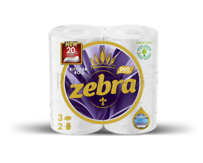 Zebra Kitchen roll Duo Кухненско руло с цветна декорация, 2 бр