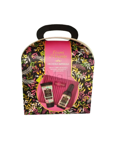 Tesori d'Oriente Orchidea Imperiale Компллект за Жени (Ароматна тоалетна вода 100мл + Ароматен крем за тяло 75мл + Малка дамска чанта)