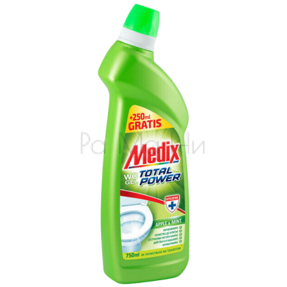 Medix WC Gel APPLE & MINT Почистващ гел за тоалетни с аромат на Свежест, 750мл