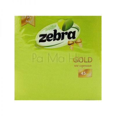 Салфетки Zebra Gold в зелен цвят, 45 бр.