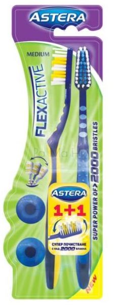 Четка за зъби Astera 1+1 БР. ФЛЕКС АКТИВ