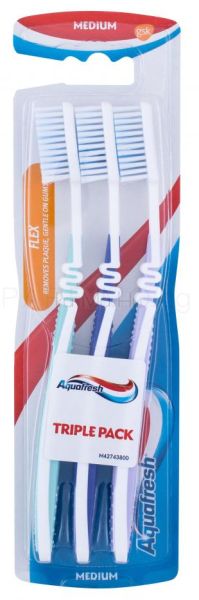 Четка за зъби Aquafresh 3 БР. ФЛЕКС МЕДИУМ