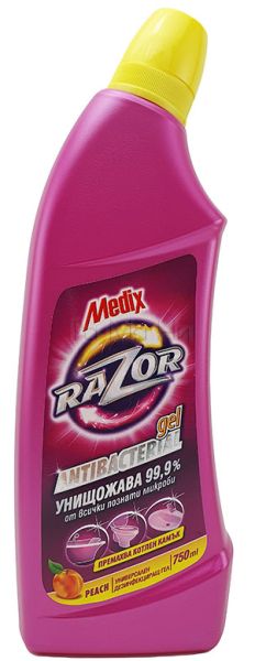 Универсален почистващ гел за баня Medix Gel Razor Antibacterial Peach, 750 мл.