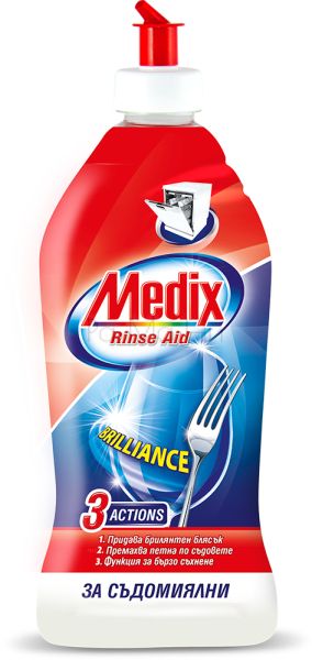 Препарат Medix Rinse Aid за изплакване и блясък на съдове в миялни машини, 415мл.