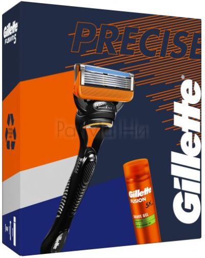 Gillette Fusion Комплект за Мъже (Самобръсначка + Гел за Бръснене 200 мл)