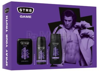 STR8 Game Комплект за Мъже (Парфюмна вода 50 мл + Дезодорант 150 мл + Душ гел 250 мл)