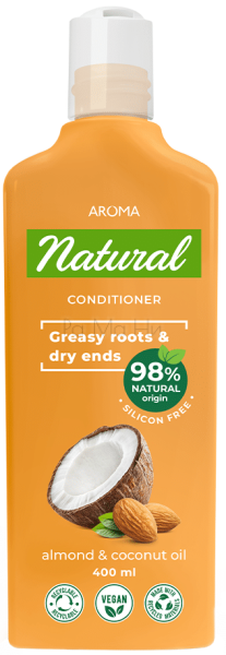 Aroma Natural Балсам за коса с Бадем и Кокосово Мляко, 400 мл 