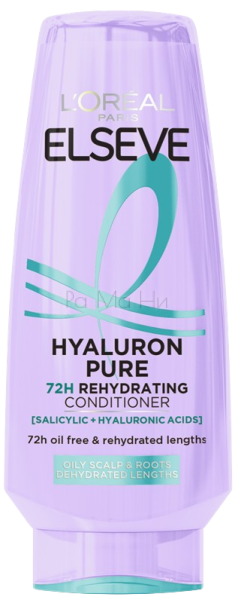 L'Oréal Paris Elseve Hyaluron Pure Балсам за Омазняваща се бързо Коса, 200 мл